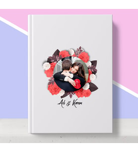 BK Gift Kişiye Özel Fotoğraflı Çiçek Temalı Beyaz Defter