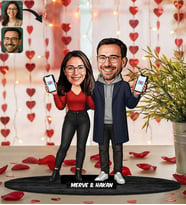 BK Gift Kişiye Özel Sevgili Karikatürlü Ahşap Biblo -6, Fotoğraftan Karikatür, Sevgililer Günü Hediyesi, Ev Hediyesi