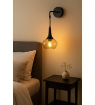 Modern Siyah Camlı Tekli Aplik, Salon, Mutfak ve Kafe İçin Şık Aydınlatma