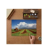 Tarlada Traktör- Gökyüzü- Doğa Tasarımı 240 parça Ahşap Puzzle Ahşap Kutuda MP00128