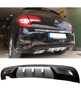 Citroen C4 Difüzör Difizör Gri + Kare Egzoz Görünüm C Tip 2011 - 2016