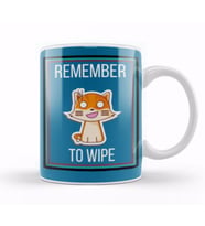 REMEMBER TO WIPE Cat Lover Gifts Kupa Bardak Porselen
