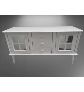 Tv Sehpa ST 17451 Pencere Model Ahşap Kayın Retro Ayak Parlak Ceviz Renk El yapım (Beyaz)