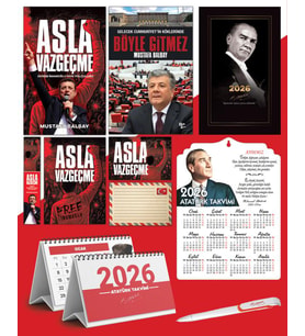 Asla Vazgeçme - Ayraç - Kartpostal - Poster - Böyle Gitmez -  2026 Ajanda Gazi Paşa - Ayyıldız Ahşap Duvar Takvimi - Masa Takvimi