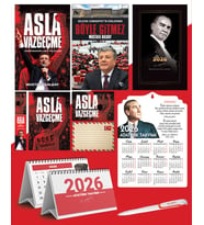 Asla Vazgeçme - Ayraç - Kartpostal - Poster - Böyle Gitmez -  2026 Ajanda Gazi Paşa - Ayyıldız Ahşap Duvar Takvimi - Masa Takvimi