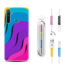 Realme 5i 5 Pro 6i 7 Pro 8 Kılıf Kablo Koruma Spiral Silikon Renk Cümbüşü 1631