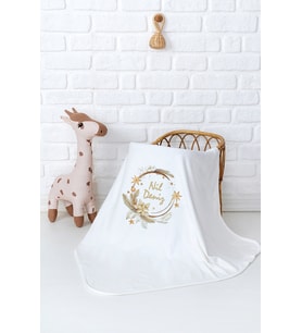 Pia Baby Premium %100 Pamuk Çift Kat Penye Bebek Battaniyesi 80x80 cm 5087-11 (Krem)