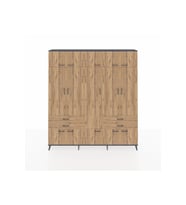Arges Gardrop 11 Raflı 4 Çekmeceli 2 Askılı 220x30x243 Antrasit-Çam