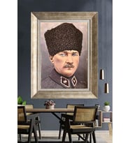 Gümüş Çerçeveli Atatürk Tablo za461
