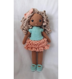 Esmer Şeker Bebek Amigurumi Organik Oyuncak