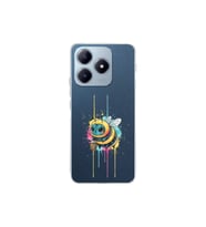 Realme C63 ile uyumlu Splash arı tasarımlı şeffaf silikon kılıf
