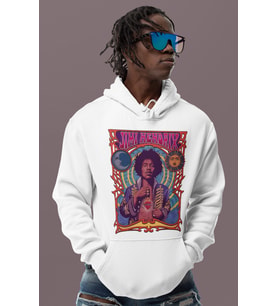 Jimi Hendrix Baskılı Unisex Oversize Şarkıcı Hoodie