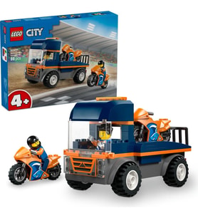 LEGO 60491 City Motosiklet Taşıyıcı - Oyuncak Araç Yapım Seti - Açık Kasa Kamyon - 2 Minifigür -