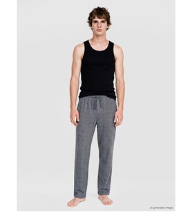 LC WAIKIKI Antrasit Regular Fit Ekose Erkek Pijama Alt