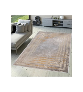 Rovigo Home Dijital Baskı Yıkanabilir Kaymaz Taban Salon Halısı RVG1511-SD234 100x200 cm (Kahverengi)