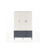 Hyperion Dolap 5 Raflı 5 Çekmeceli Tek Askılı 132x44x195 Aytaşı-Aytaşı/Antrasit