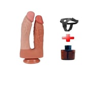 LilituShop İki Uçlu Vantuzlu Yeni Nesil Realistik Çatal Dildo Penis Set