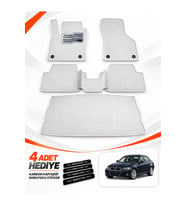 e-biz BMW 3 SERİSİ-F30-SEDAN (2012-2019) Uyumlu EVA Oto Paspas Bagaj Paspası Dahil Beyaz