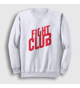 Presmono Unisex Beyaz Logo Film Dövüş Kulübü Fight Club Sweatshirt 244349tt (Beyaz)