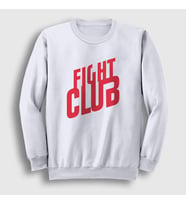 Presmono Unisex Beyaz Logo Film Dövüş Kulübü Fight Club Sweatshirt 244349tt (Beyaz)