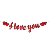 Kaligrafi Banner "I Love You" - Kırmızı