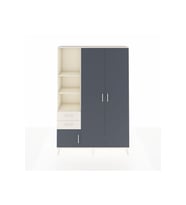 Arges Dolap 5 Raflı 2 Çekmeceli Tek Askılı 132x30x195 Aytaşı-Antrasit/Aytaşı