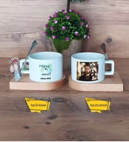 Makine Mühendisi Kupa Bardak Ahşap Altlıklı Kısa Fotoğraflı Mühendisler Günü Hediyesi