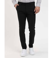 Siyah Erkek Ekstra Slim Fit Melanj Desenli Klasik Pantolon - 103484