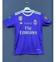 Real Madrid Ronaldo 2017 Mor Cardif Ligi Yetişkin kısa Kol yetişkin Forması mor