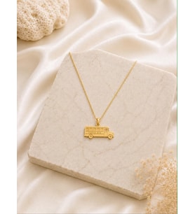 Kişiye Özel 925 Ayar Gümüş Okul Otobüsü Model Kolye (Gold)
