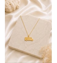 Kişiye Özel 925 Ayar Gümüş Okul Otobüsü Model Kolye (Gold)