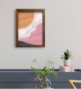 BK Gift Otel Odası Konseptli Doğal Masif Ahşap Çerçeveli Tablo 45x65cm-104
