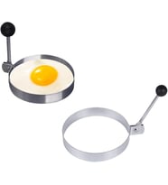 Metalik Daire Şeklinde Metal Omlet Yumurta ve Krep Kalıpları