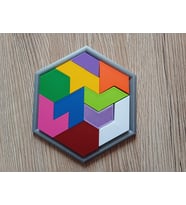 3D Baskı Altıgen Tangram Puzzle - Renkli Zeka ve Eşleştirme Oyunu