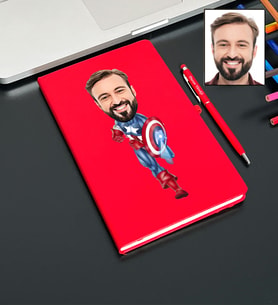 Kişiye Özel Süper Kahraman Tasarımlı Karikatür Defter Ve Kalem Seti 73