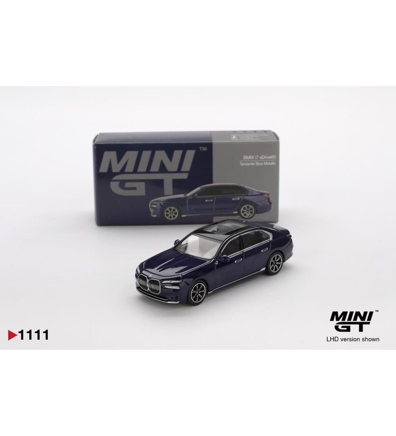 Mini GT 1111 BMW i7 xDrive60 Tanzanite Metalik Mavi 1/64 Model Araba