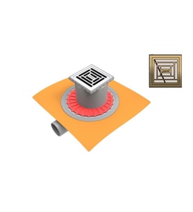 47H002600000PA03-Hüppe Master X Yalıtımlı Noktasal Su Gideri - 10X10 cm Yandan - Parlak Altın
