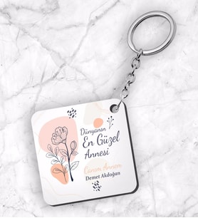 Anneler Günü Tasarımlı Anahtarlık