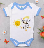 BK Kids Kişiye Özel Mavi Bebek Body Zıbın - Model 57