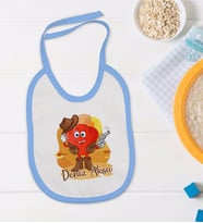 BK Kids Kişiye Özel Mavi Bebek Mama Önlüğü - Model 190