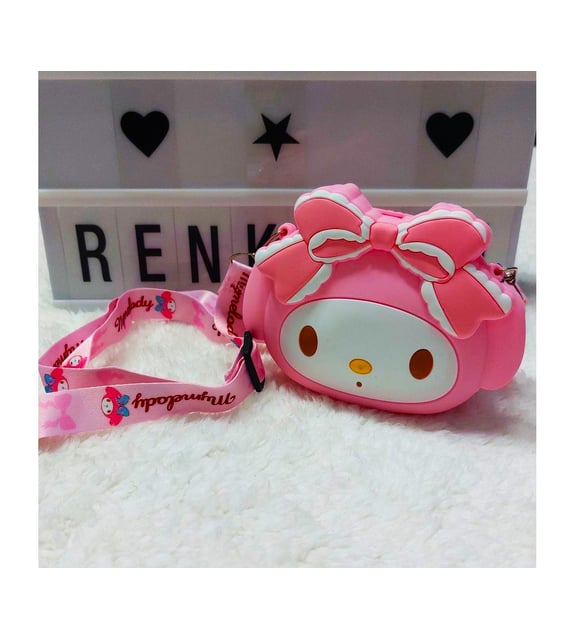 Melodi Sanrio Kuromi Pembe Hello Kitty Silikon Çanta Karikatür