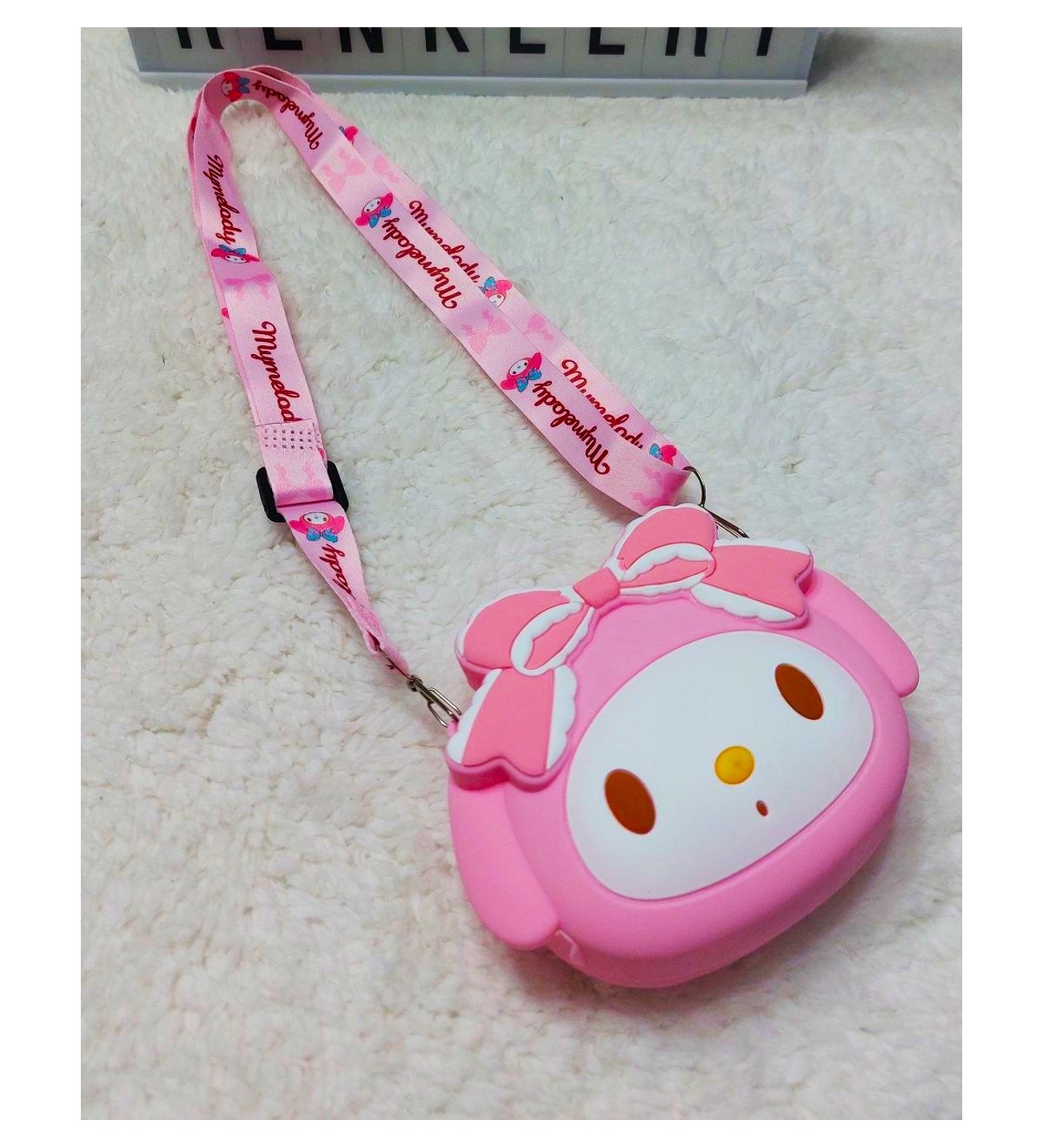 Melodi Sanrio Kuromi Pembe Hello Kitty Silikon Çanta Karikatür