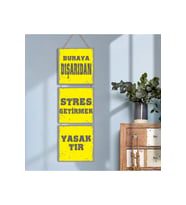 Ahşap Katlanabilir 3Lü Tablo - Tbl0059 - Dışardan Stres Getirmek Yasaktır