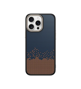 Apple iPhone 15 Pro Uyumlu Kılıf M-safe Şarj Özellikli Karbon Fiber Görünümlü Zore Antina Kapak (Mavi)