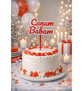 Türk Ailem Pasta Süsleme Seti  Çok Renkli 3D - Canım Babam
