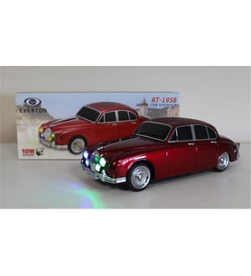 EVERTON RT-1958 Kırmızı Arabalı Bluetooth Fm-Usb-Tf-Aux Şarjlı Nostaljik Radyo