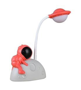 Astronot Masa Lambası-USB Şarj Edilebilir LED Lamba Uzay Adamı (Kırmızı)
