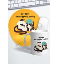 Cat Exe Stopped Bilek Destekli Mouse Pad Ve Kupa Bardak