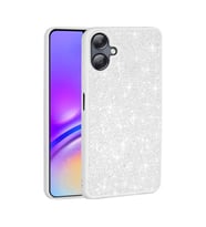 Samsung Galaxy A06 Kılıf Parlak Taşlı Tasarım Pırlanta Kapak (Beyaz)