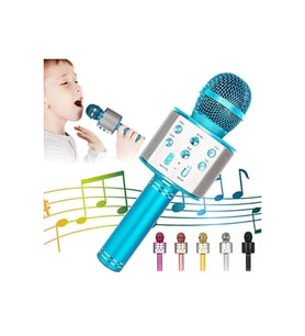 Kablosuz Bluetooth Karaoke Mikrofon Hoparlör Şarj Edilebilir El Gold